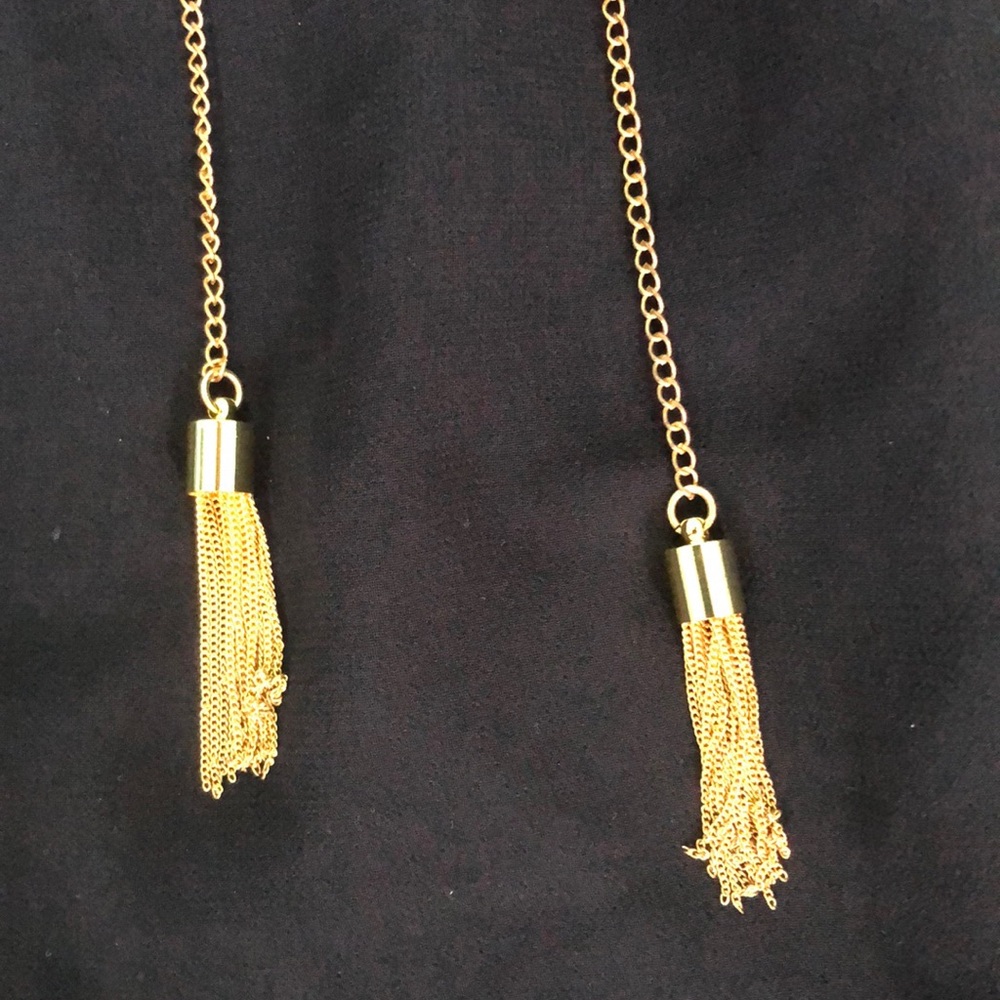 Calvin Klein Black Sleeveless Top with Gold Chain - Picture 3 of 4